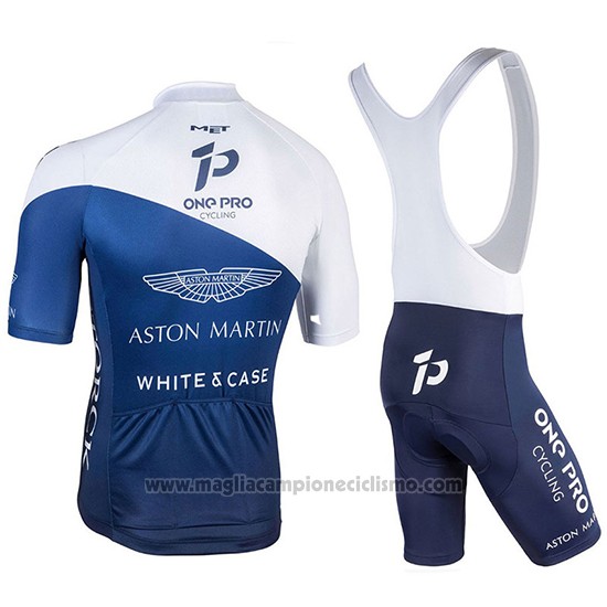2018 Abbigliamento Ciclismo One Pro Bianco e Spento Blu Manica Corta e Salopette